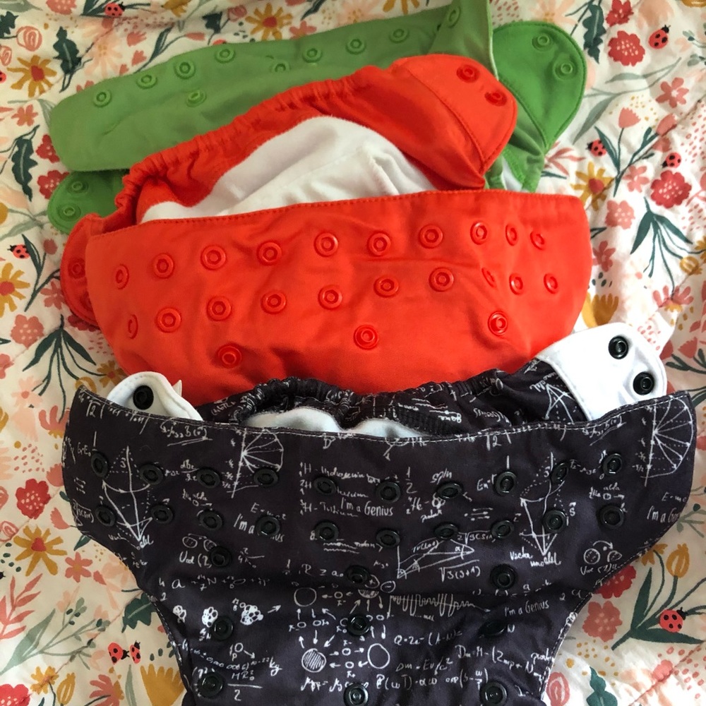 Set of three Bumgenius AIO cloth diapers